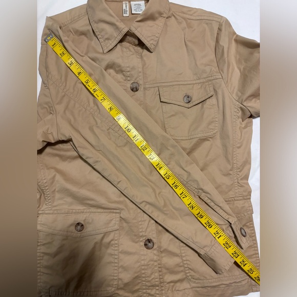 St. John’s Bay, stretch khaki 4 pocket utility jacket, L - Picture 6 of 10